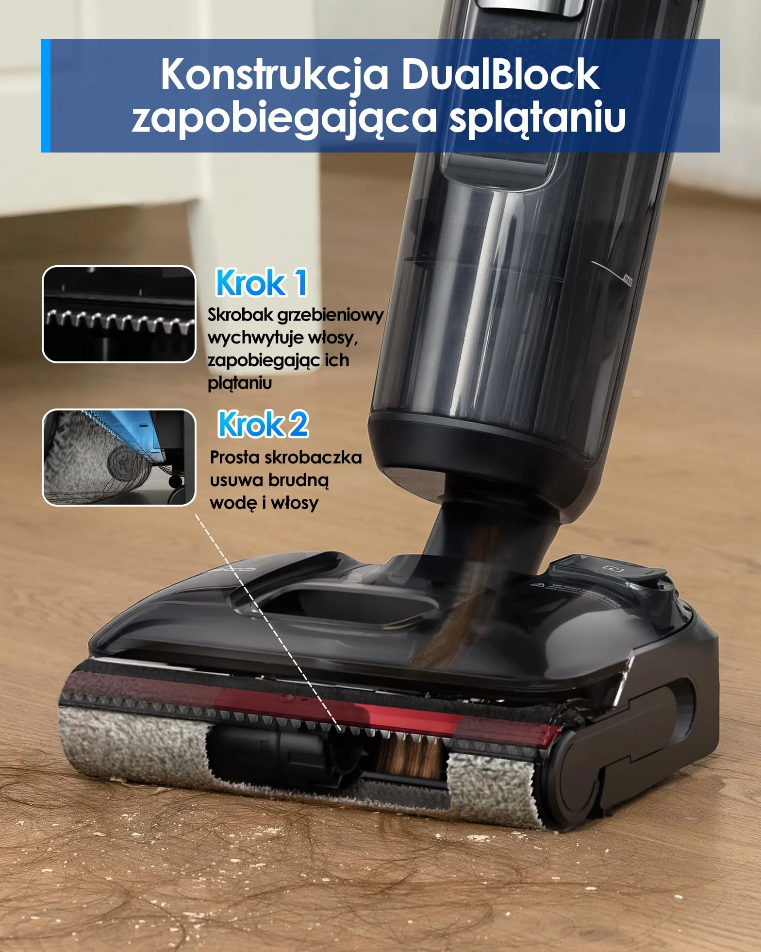Tineco Floor ONE S7 Stretch Ultra Bezprzewodowy Odkurzacz na sucho i mokro 180° 50 minut Flashdry 85℃