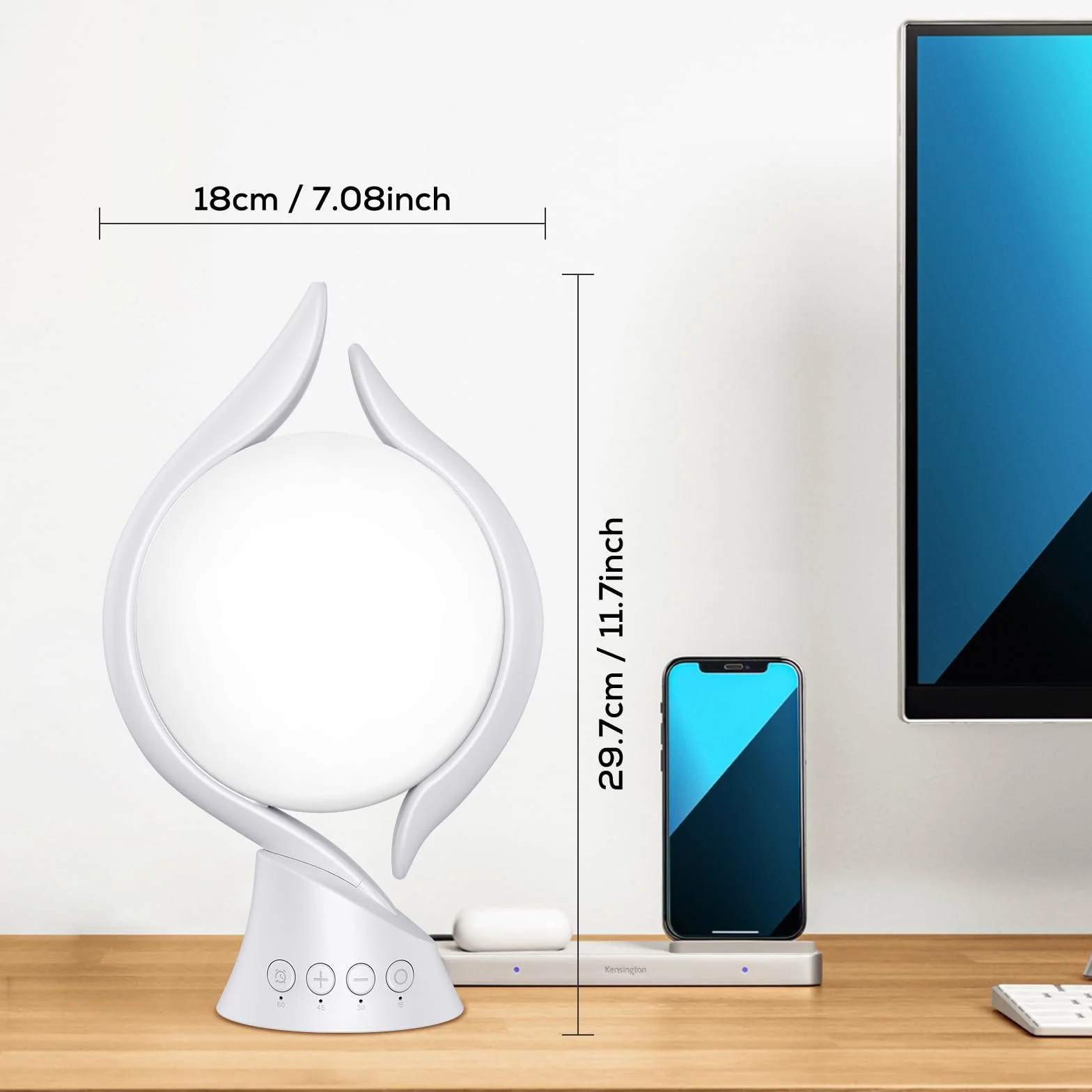 Lampa do terapii światłem 10000 Lux z 3 trybami temperatury (biała)