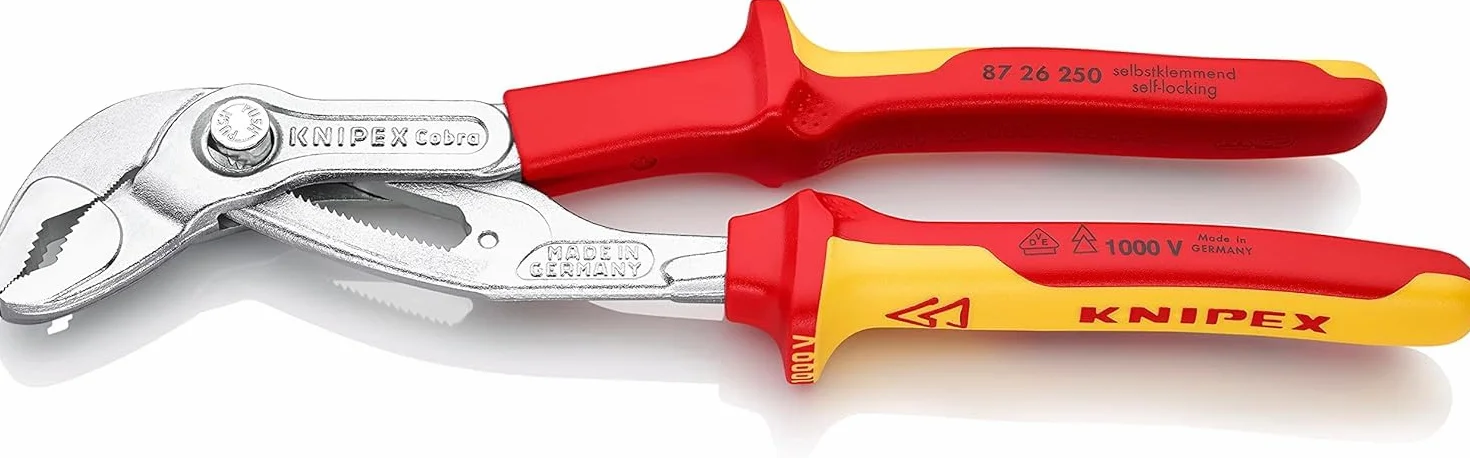 KNIPEX Cobra VDE Szczypce nastawne do rur izolowane chromowany 250 mm