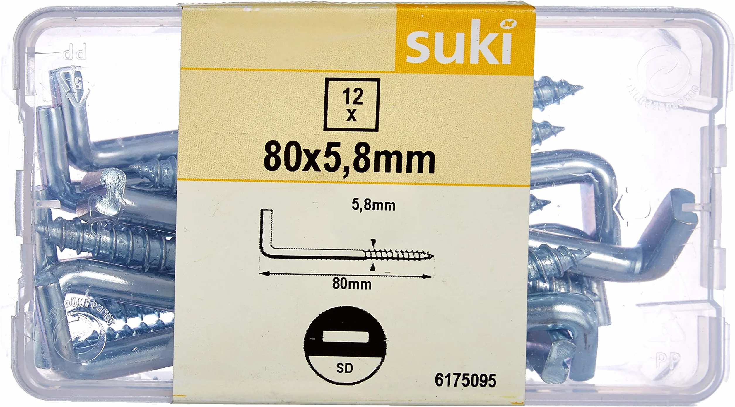 Haki szczelinowe ocynkowane 80 x 5,8 mm 12 sztuk