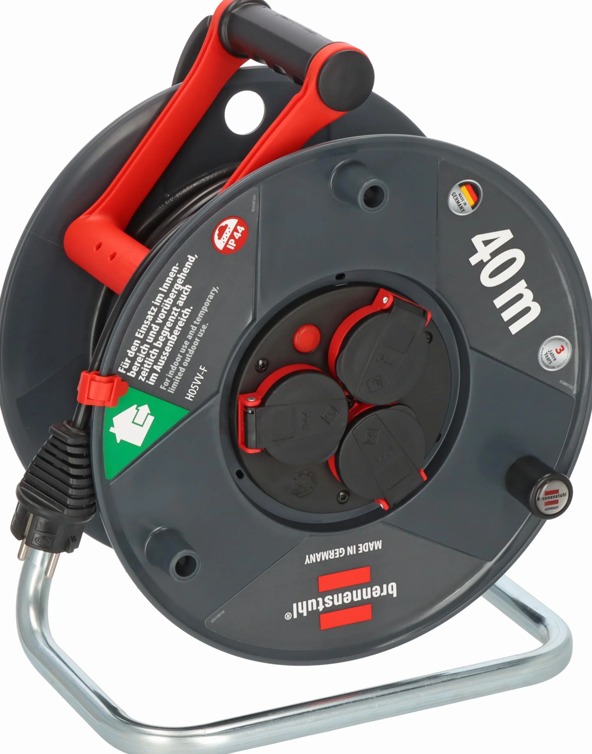 Brennenstuhl Garant V2 IP44 bęben kablowy 40 m 3 gniazda zewnątrz Made in Germany