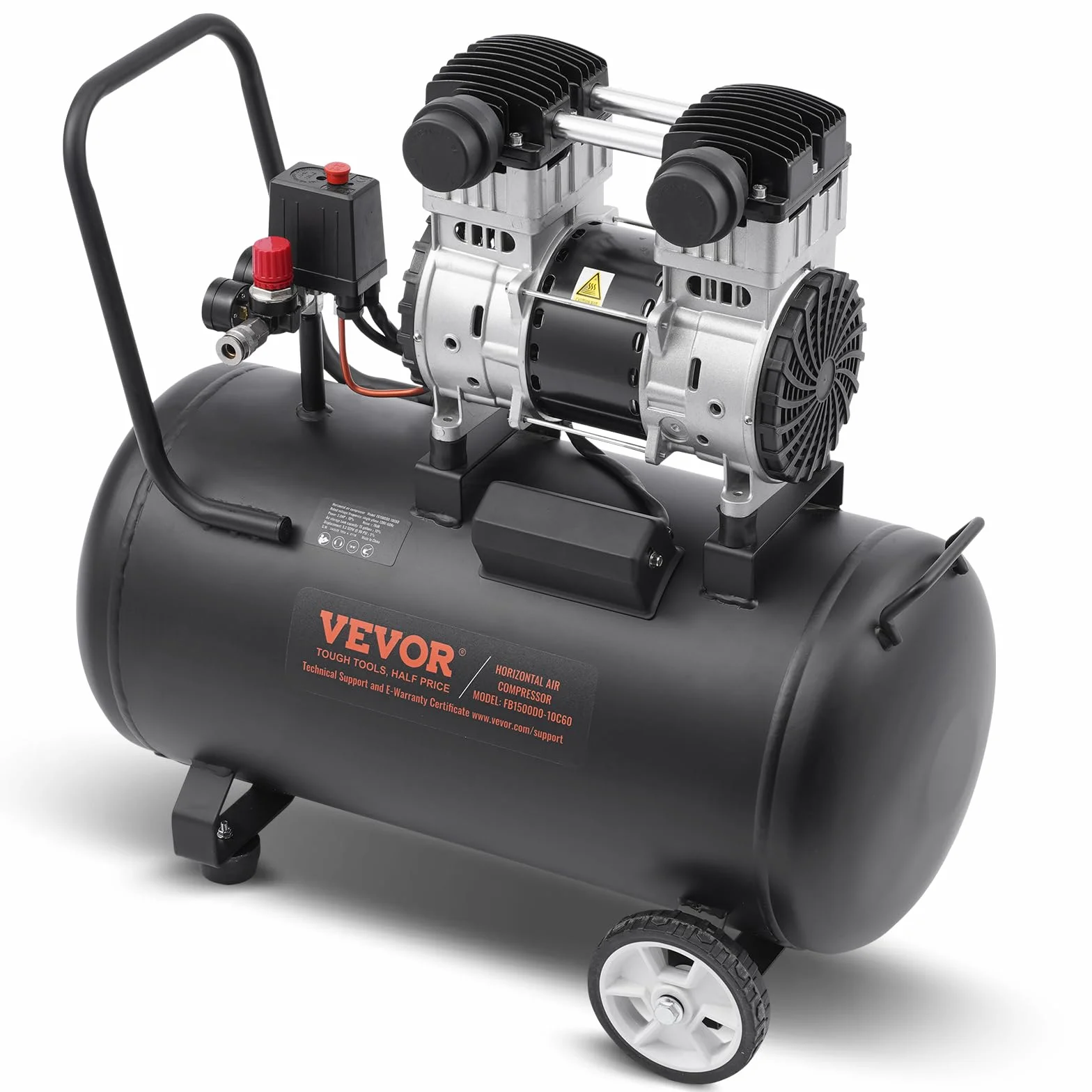 VEVOR Sprężarka powietrza 60 l bezolejowa 1,25 kW 5,3 CFM 125 psi
