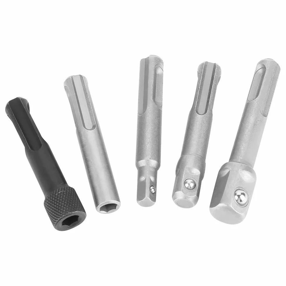 Adapter gniazda stalowego SDS Plus Przedłużenie sześciokątne Zestaw 5 sztuk