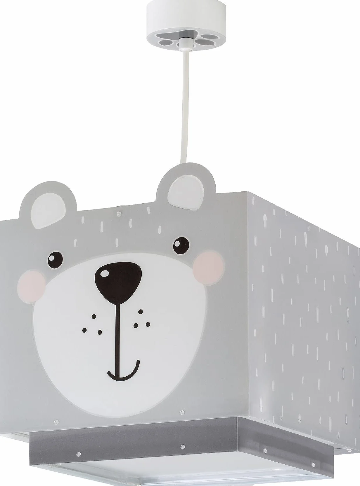 Dalber Lampa wisząca sufitowa Little Teddy miś szara E27 do pokoju dziecięcego