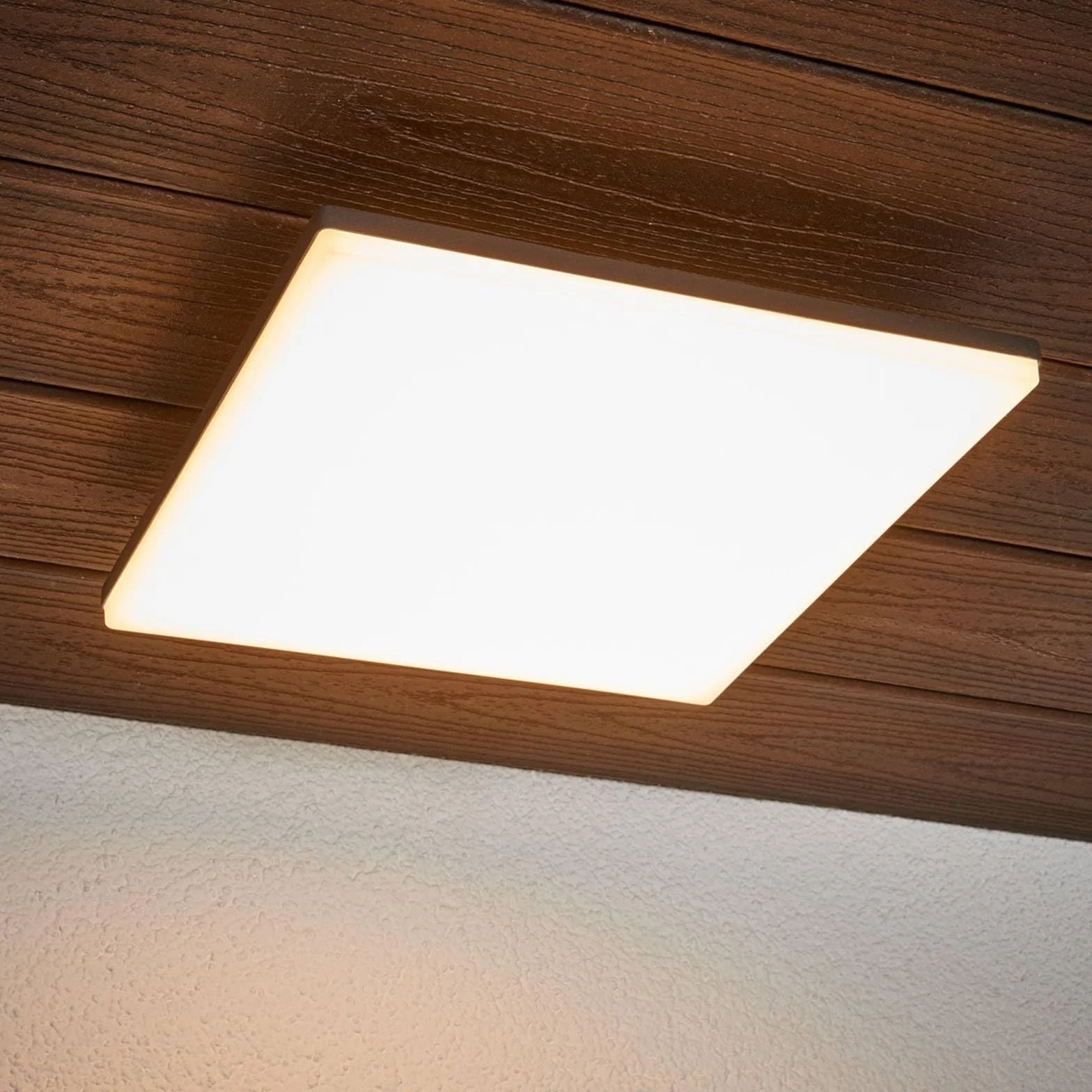 Lucande LED Henni z czujnikiem ruchu biały opal IP65