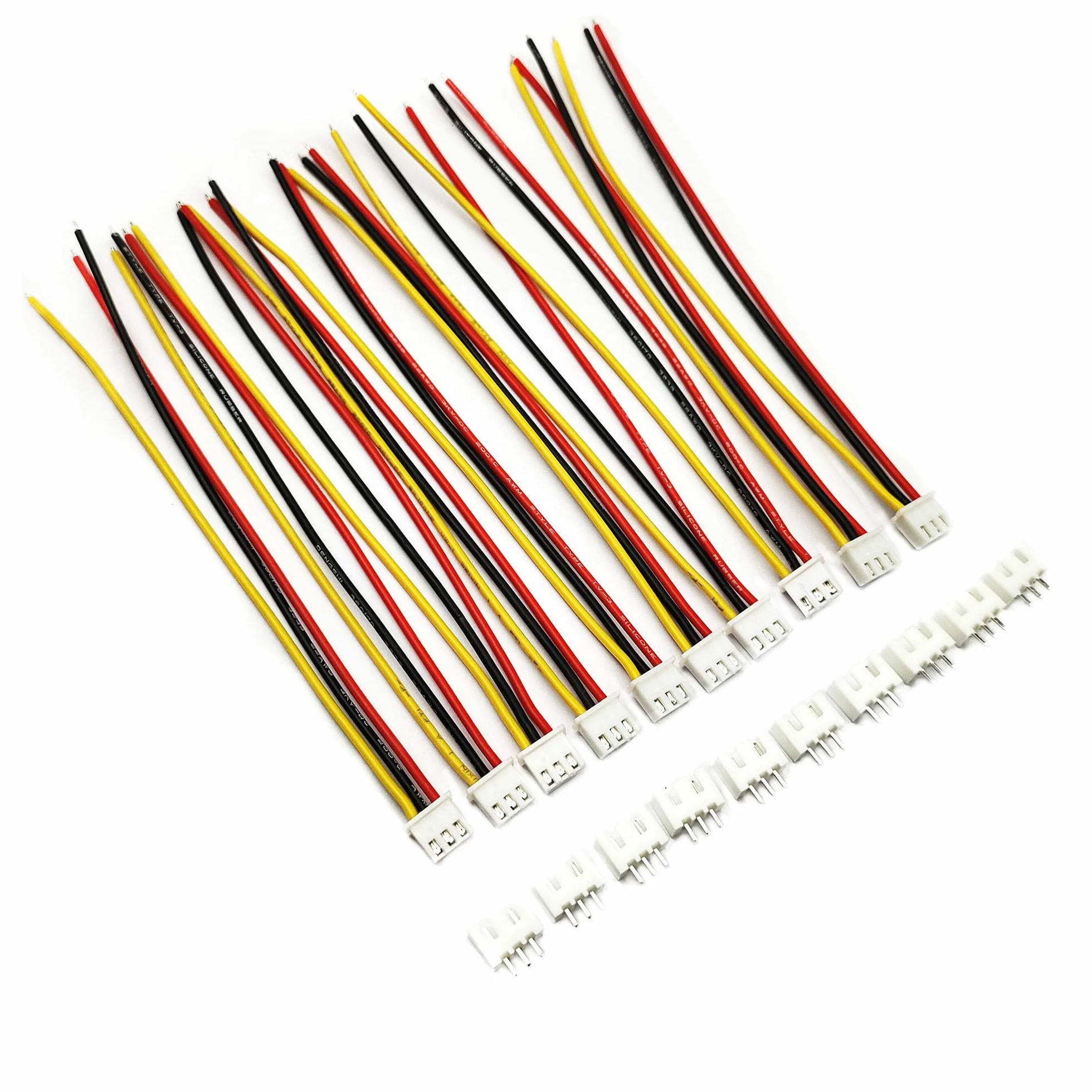 JST-XH 2,54 mm 3-pinowa wtyczka męska z 15 cm 22 AWG kabel silikonowy zestaw
