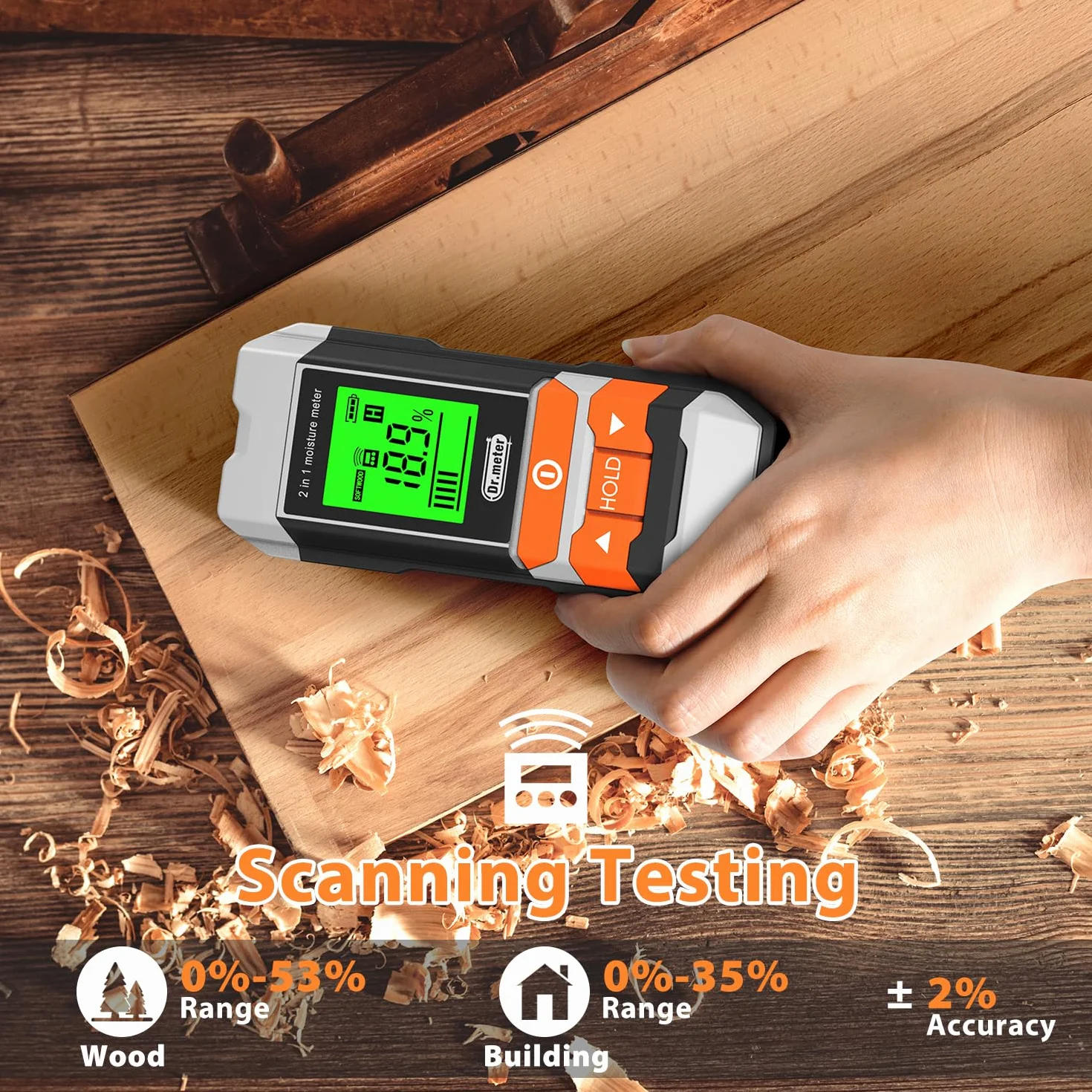 2-pinowy tester wilgotności powietrza, cyfrowy wyświetlacz LCD HD