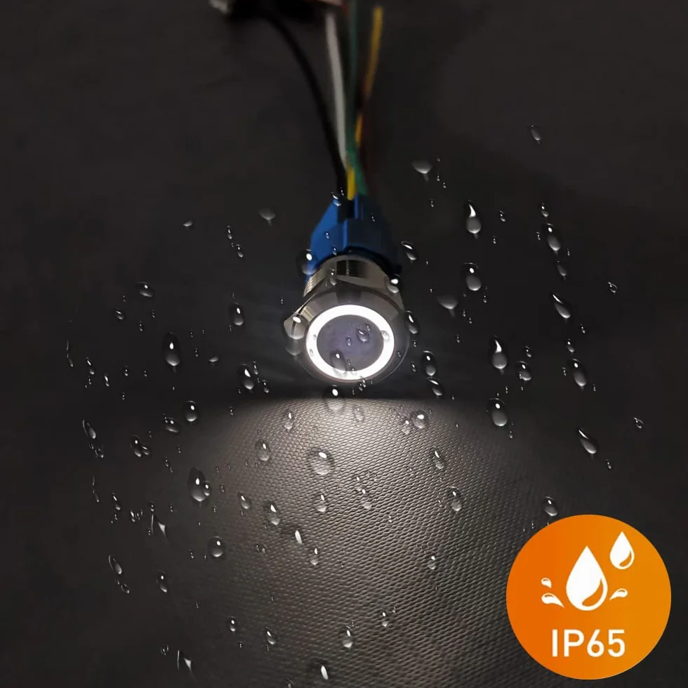 Gebildet Chwilowy Przycisk 0,63 Cala/16 mm Stali Nierdzewnej 12 V-24 V 5A LED 1NO1NC SPDT Wodoodporny