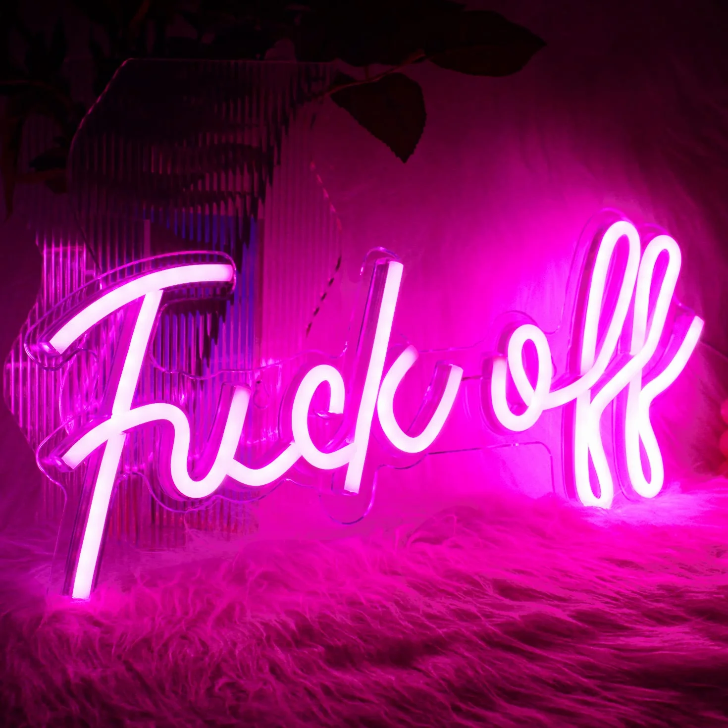 Neonowy znak Fuck Off różowe słowo LED neonowe znaki świetlne akrylowe USB LED światła do sypialni lampa listowa do baru pubu dekoracje domu 40 cm x 20 cm