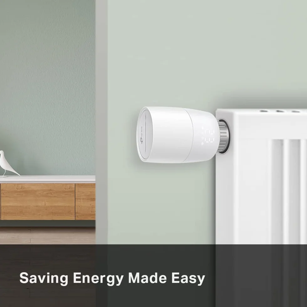 TP-Link Kasa Inteligentny termostat do grzejnika, inteligentny zawór grzejnika, oszczędność energii, wyświetlacz LED, inteligentny harmonogram, współpracuje z Alexa i Google Home, łatwy montaż (KE100)
