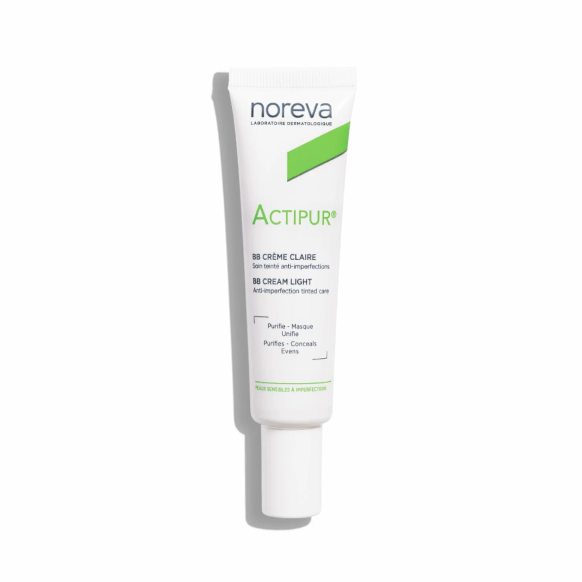 Noreva - Actipur - BB-Cream przeciw niedoskonałościom - Jasny odcień - Koryguje i maskuje niedoskonałości - Skóra wrażliwa - Wyprodukowano we Francji - 30ml