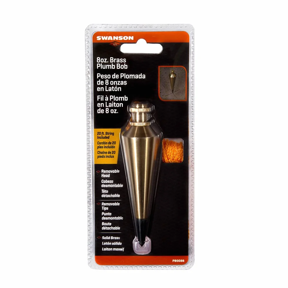 Swanson Tool Co PB008B Mosiężny pion ze sznurkiem 226.8 g