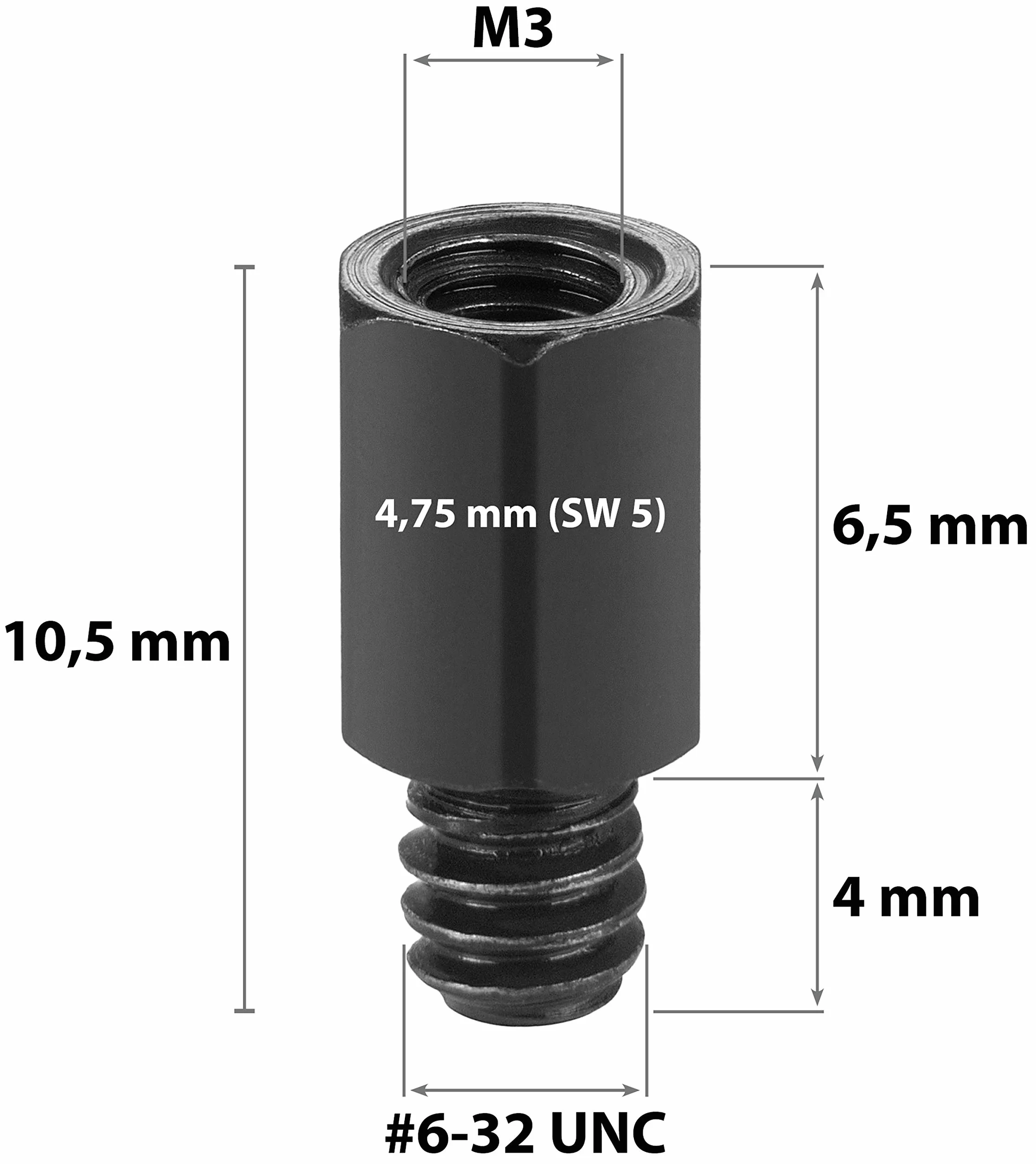 Poppstar 50 elementów dystansowych do płyty głównej #6-32 x 6,5+4 z gwintem M3