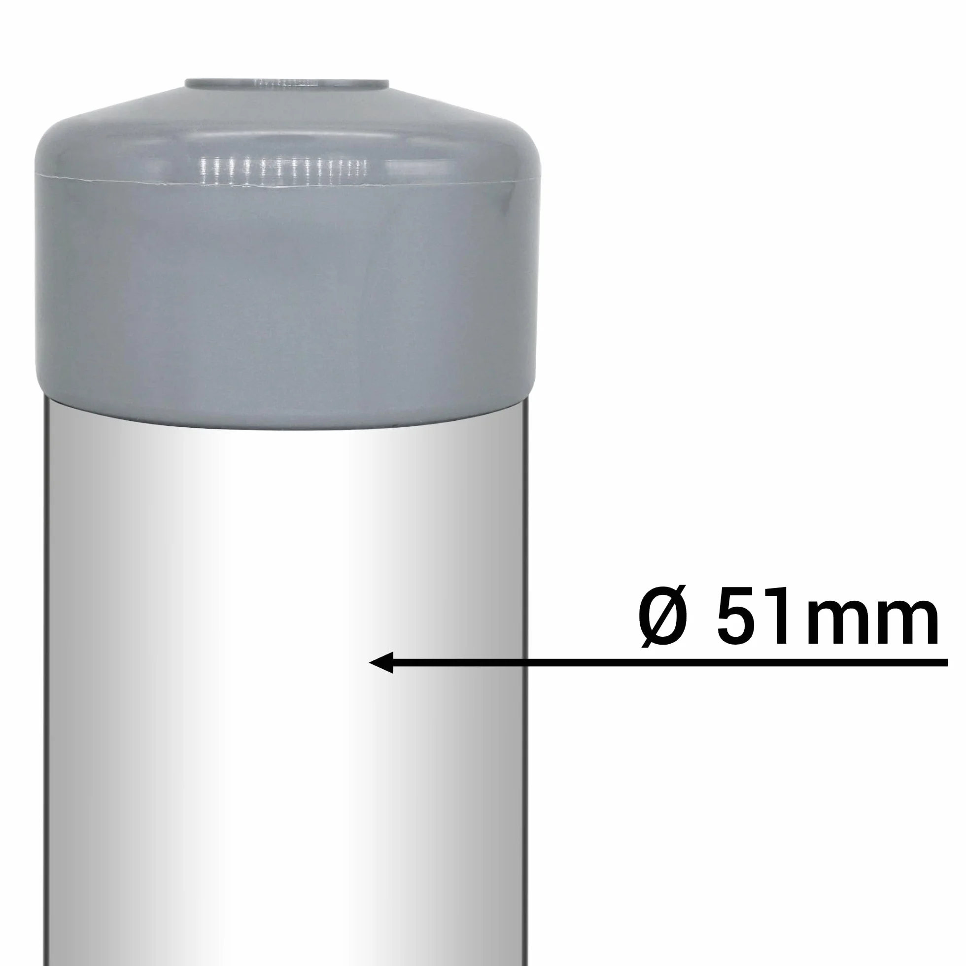 SKIR'CO Zaślepki słupków ogrodzeniowych okrągłe 51 mm szare RAL 7040 10 szt