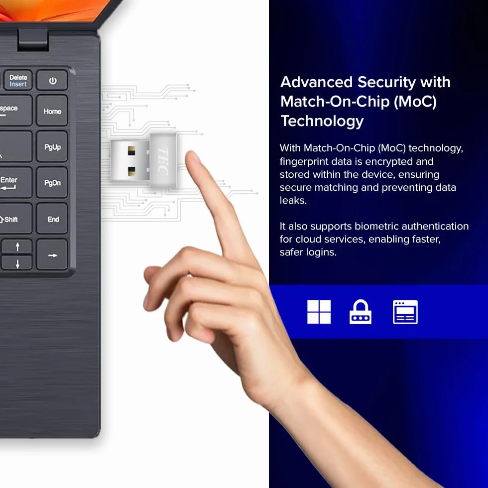 TEC SecureTouch TE-FPA3-MC czytnik linii papilarnych USB Windows Hello