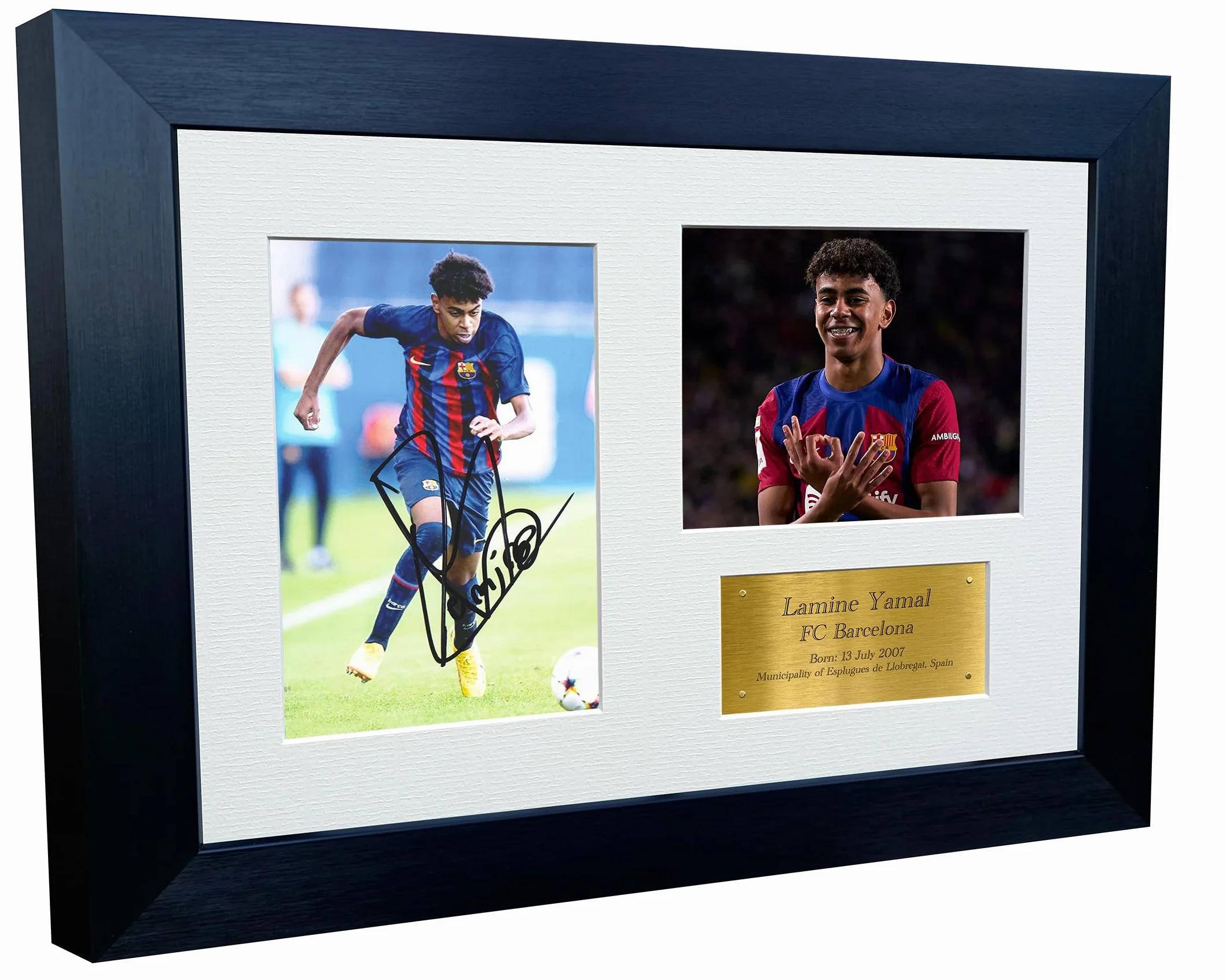 Kitbags & Lockers 12x8 A4 podpisany Lamine Jamal Barcelona Hiszpania z autografem podpisany podpis zdjęcie zdjęcie ramka piłka nożna piłka nożna plakat prezent G