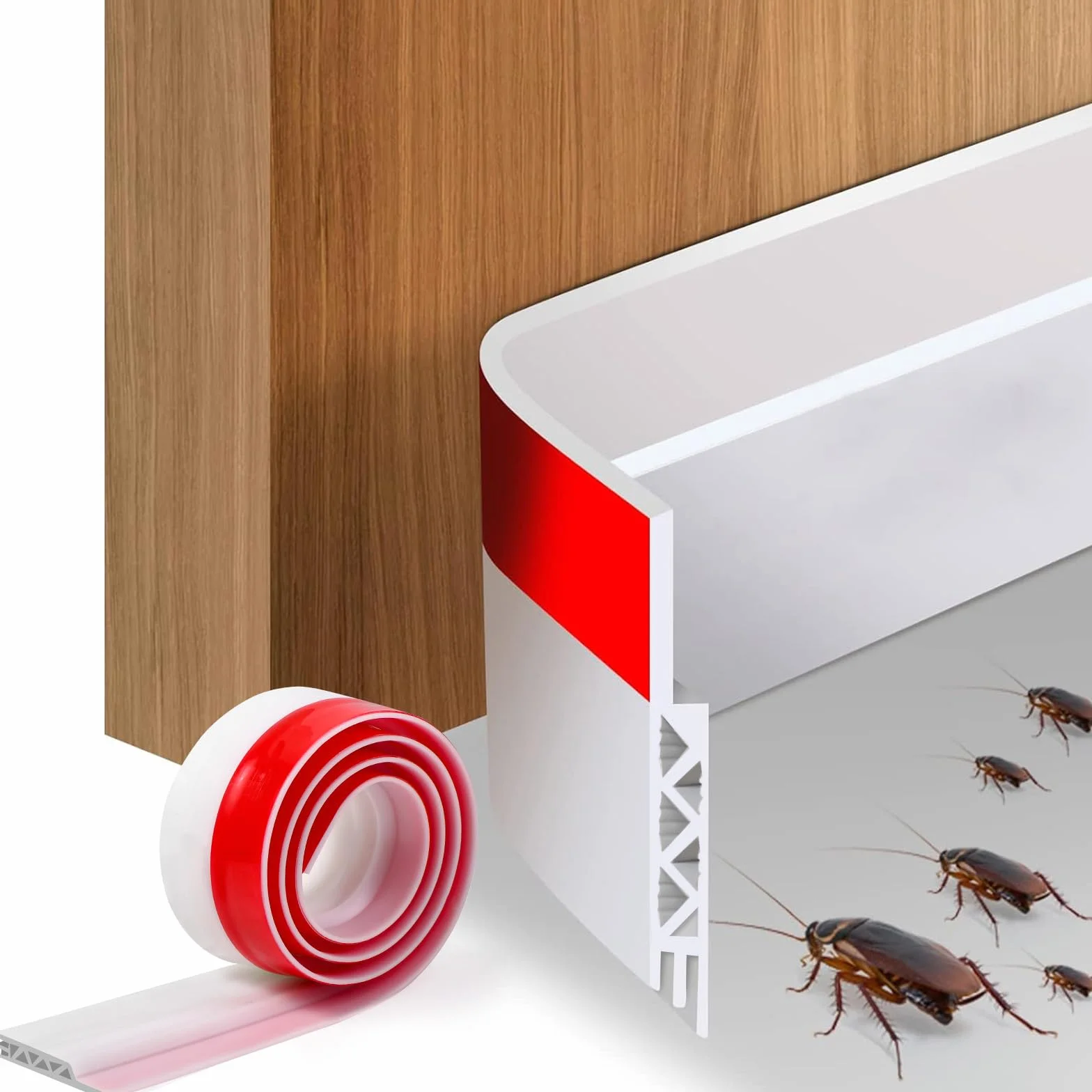 Vinabo uszczelka do drzwi samoprzylepna guma 100 cm x 5 cm ogranicznik przeciągów izolacja akustyczna