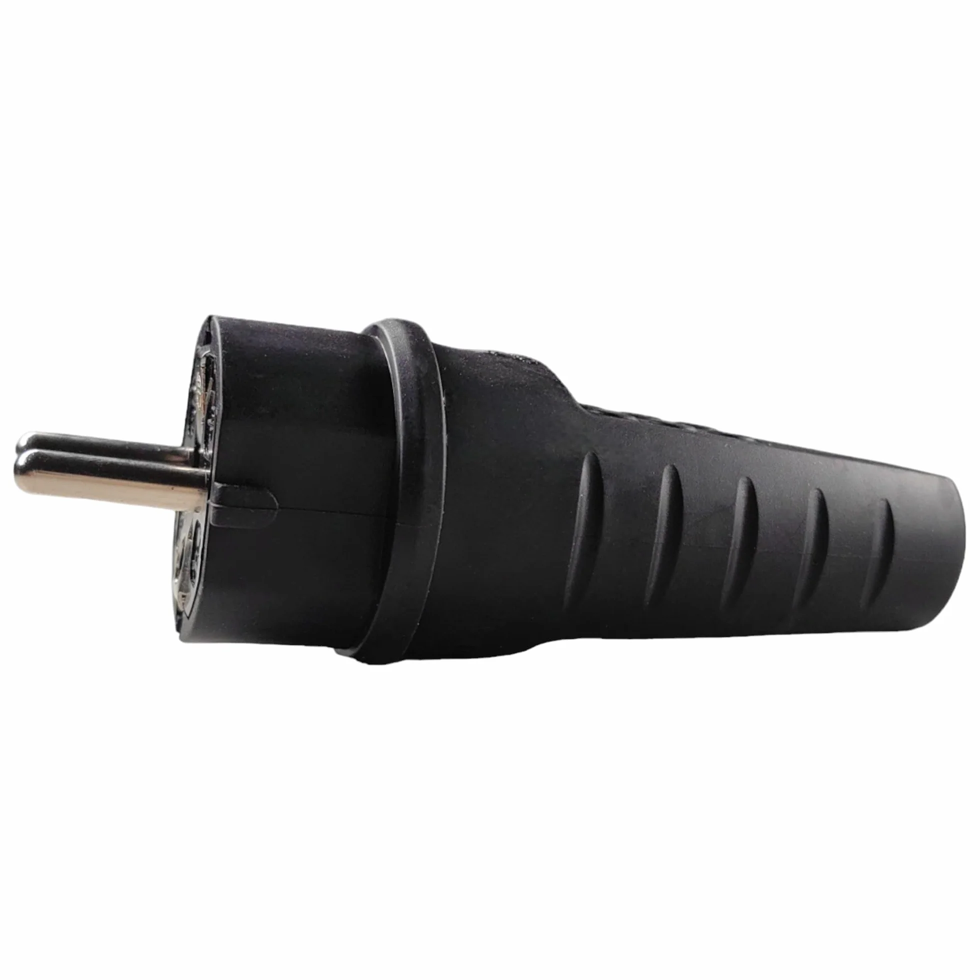 Gumowa wtyczka zewnętrzna 230 V 16 A IP44 kabel burzowy do 2,5 mm² wodoszczelna z zestykiem ochronnym
