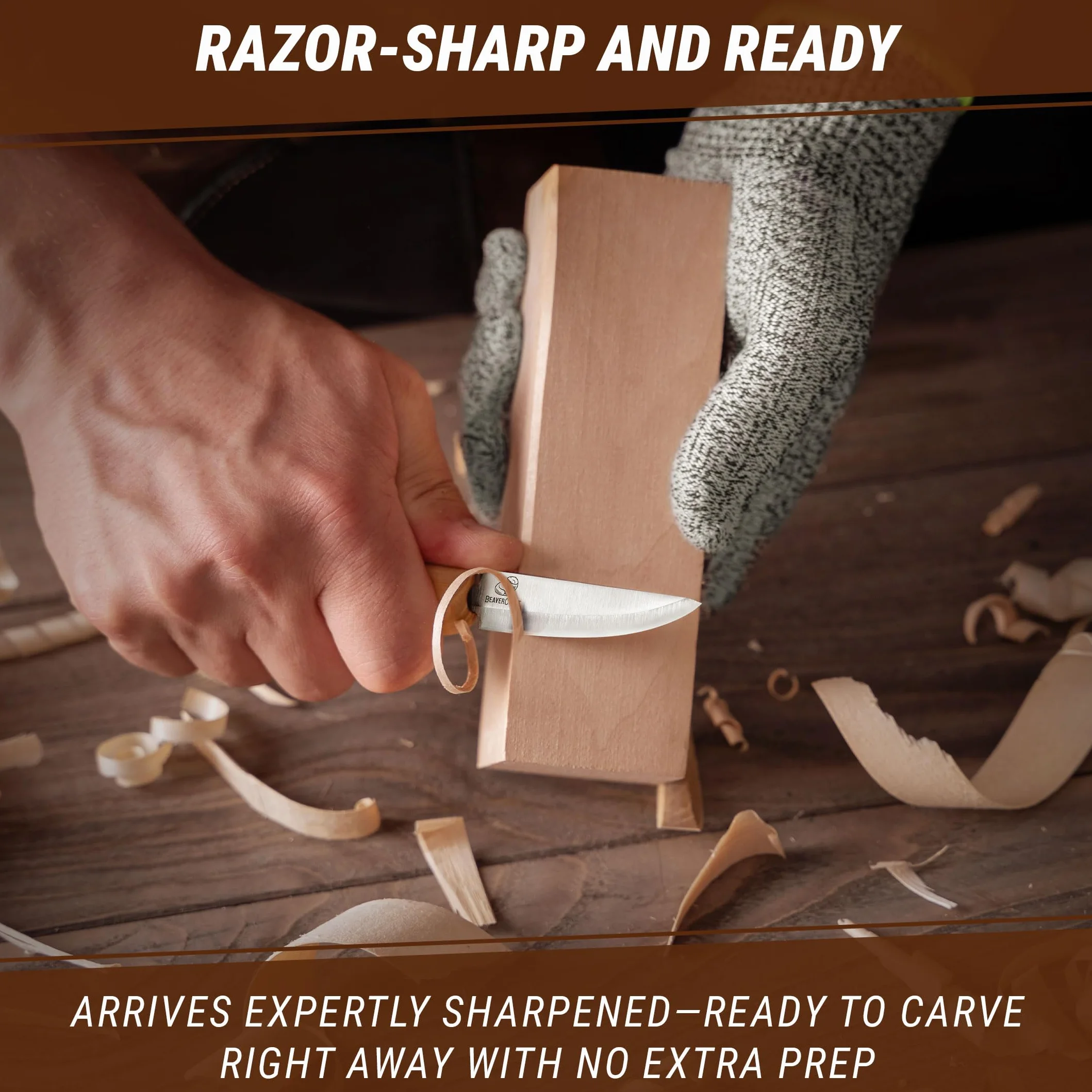 BeaverCraft Carving Fair C1M Mały nóż Sloyd Narzędzia do rzeźbienia w drewnie Ostrze Scandi ze stali węglowej