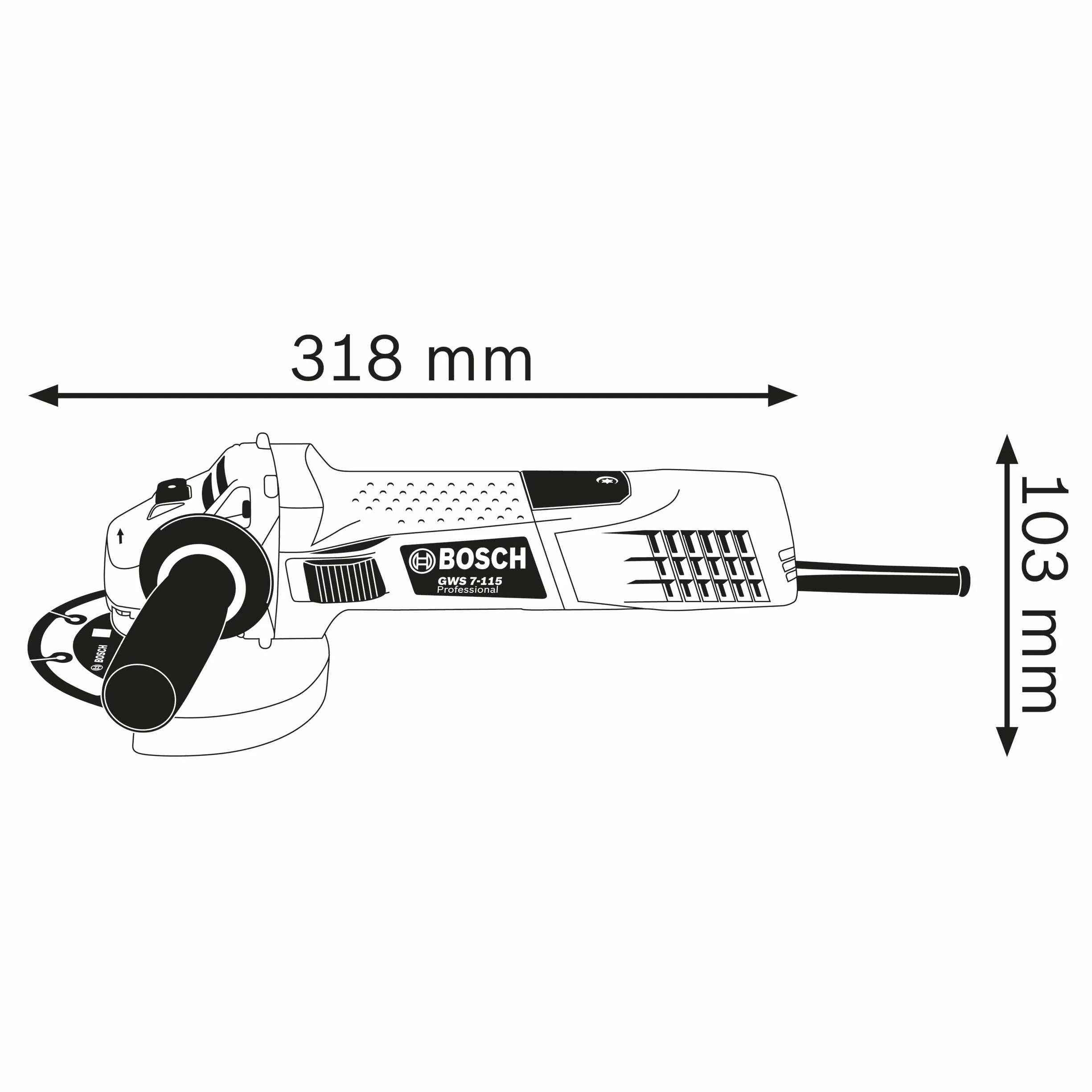 Bosch Professional szlifierka kątowa GWS 7-115 E Ø 115 mm, 720 W, zabezpieczenie przed ponownym rozruchem, 6-stopniowy wybór prędkości