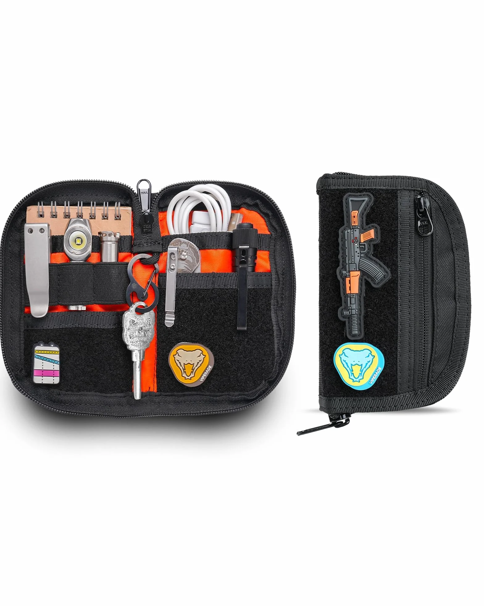 VIPERADE VE21 EDC Pouch – mała torebka EDC z 9 przegrodami, organizer na narzędzie wielofunkcyjne z rzepem