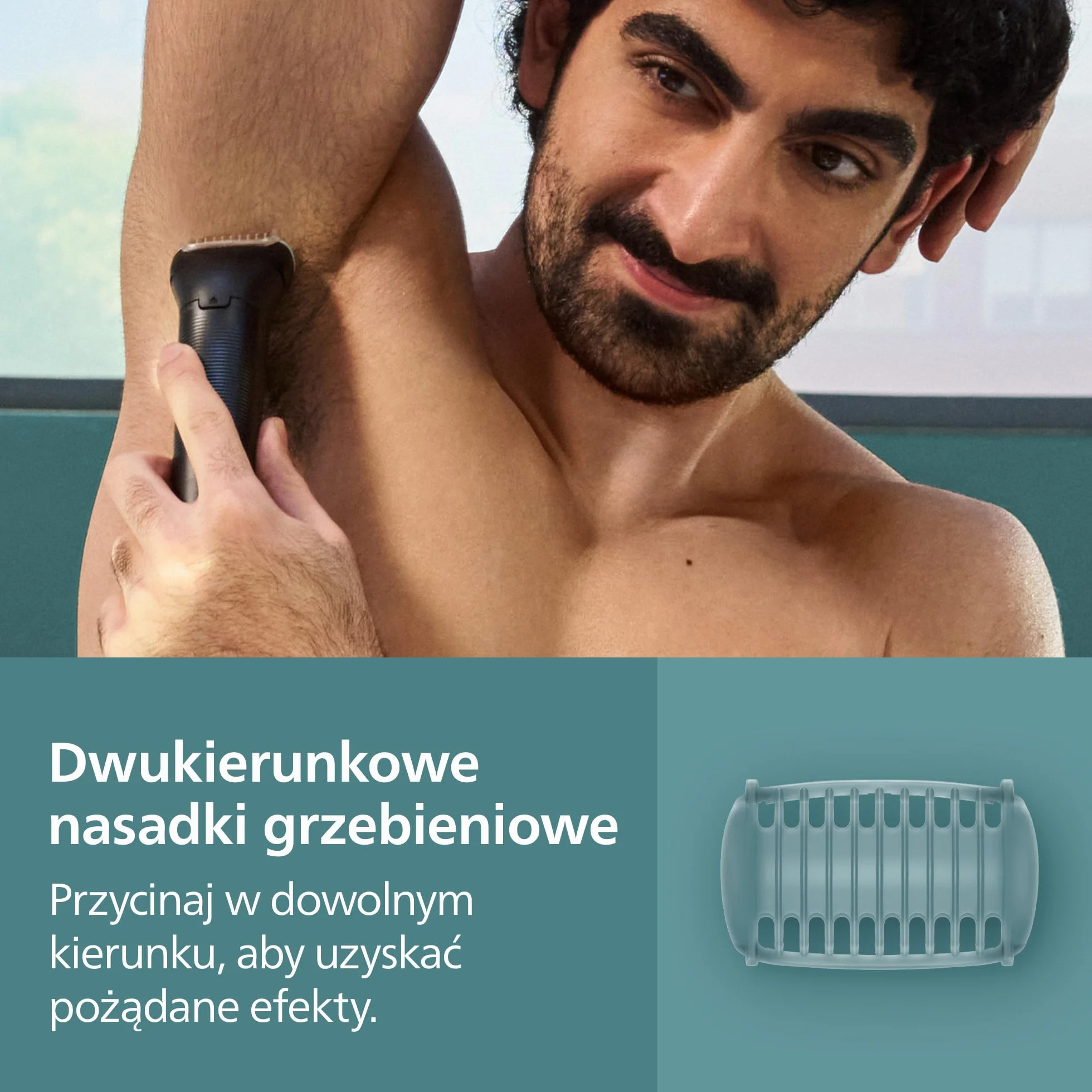Philips Body Groomer Seria 5000 – trymer do ciała dla mężczyzn Triple Protect, Zapewnia golenie okolic intymnych, Trymer jest w pełni wodoodporny, a jego czas działania wynosi 100 minut; BG5485/30