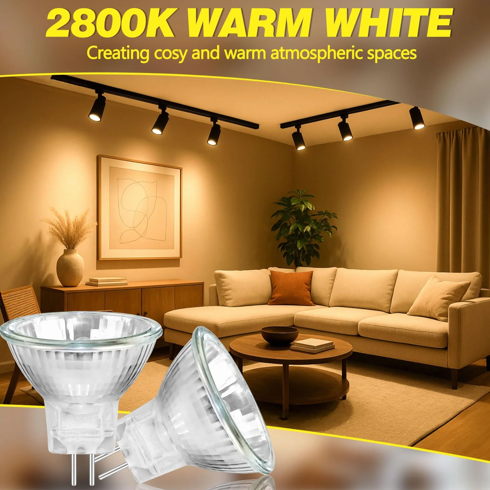 Zestaw 4 żarówek halogenowych MR11, GU4, 12 V, 10 W, 150 lm, ciepła biel 2800 K
