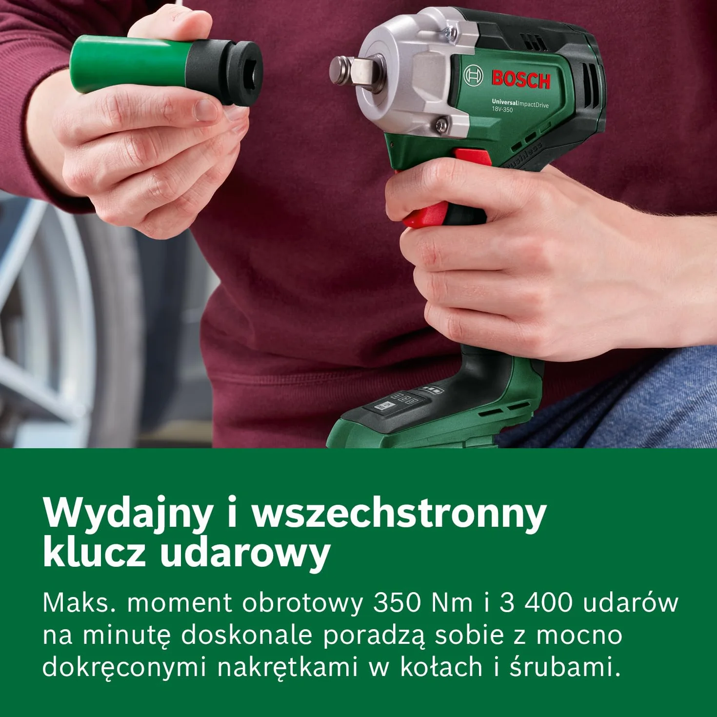 Bosch UniversalImpactDrive 18V-350 Akumulatorowy klucz udarowy 350 Nm 18V