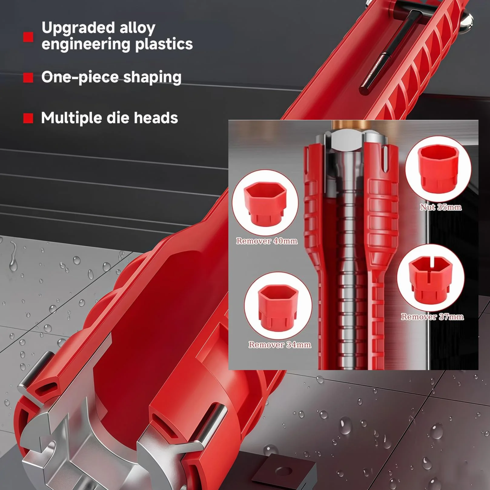 Zestaw kluczy hydraulicznych 12 w 1, wielofunkcyjny klucz do zlewu i kranu z ergonomicznym antypoślizgowym uchwytem