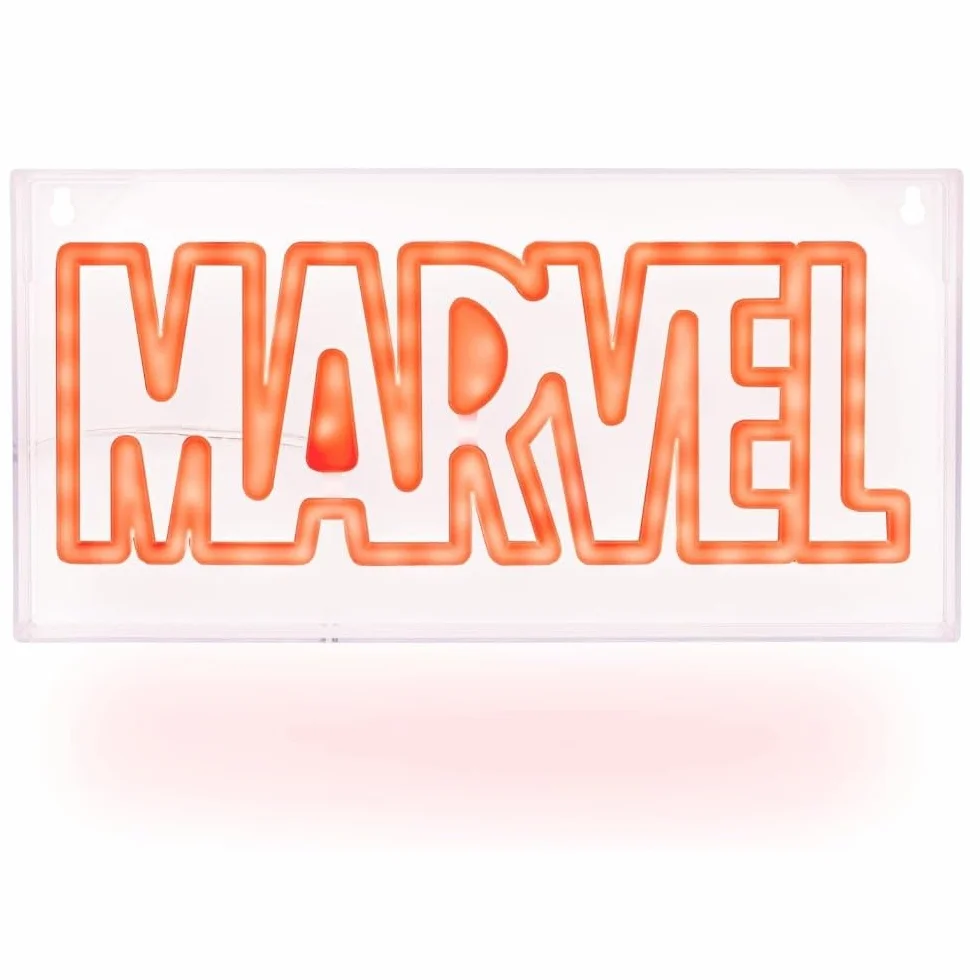 Neon LED Marvela, oficjalnie licencjonowany, wolnostojący lub montowany na ścianie, akcesoria do pokoju gier i pamiątki filmowe, dekoracja | Paladone