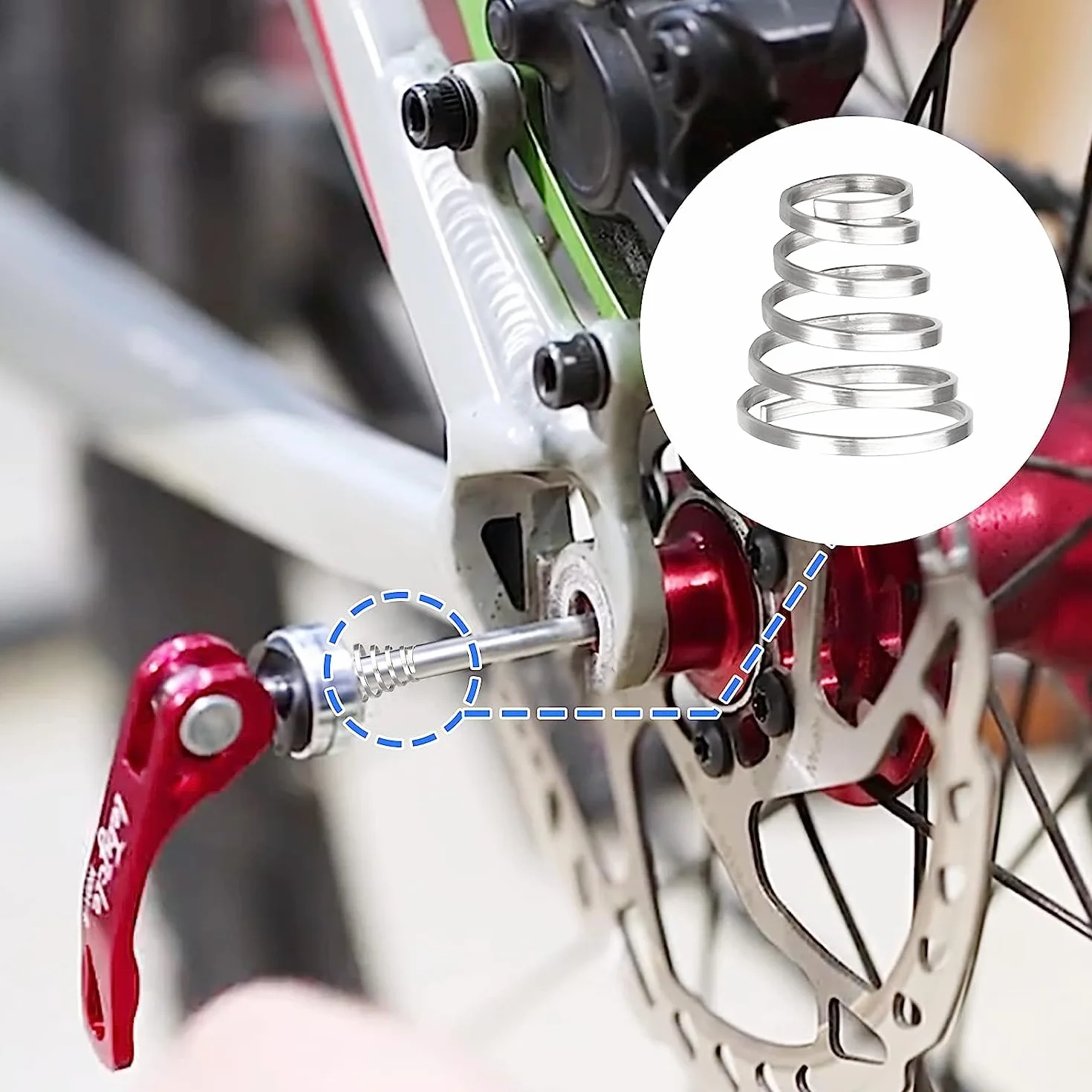 20 sztuk Wiosna Rowerowa Quick Release Site Akcesoria Rowerowe Wymiana Uniwersalny Sprężyna Rowerowa Ze Stali Nierdzewnej Szaszłyki Koła-Srebrny