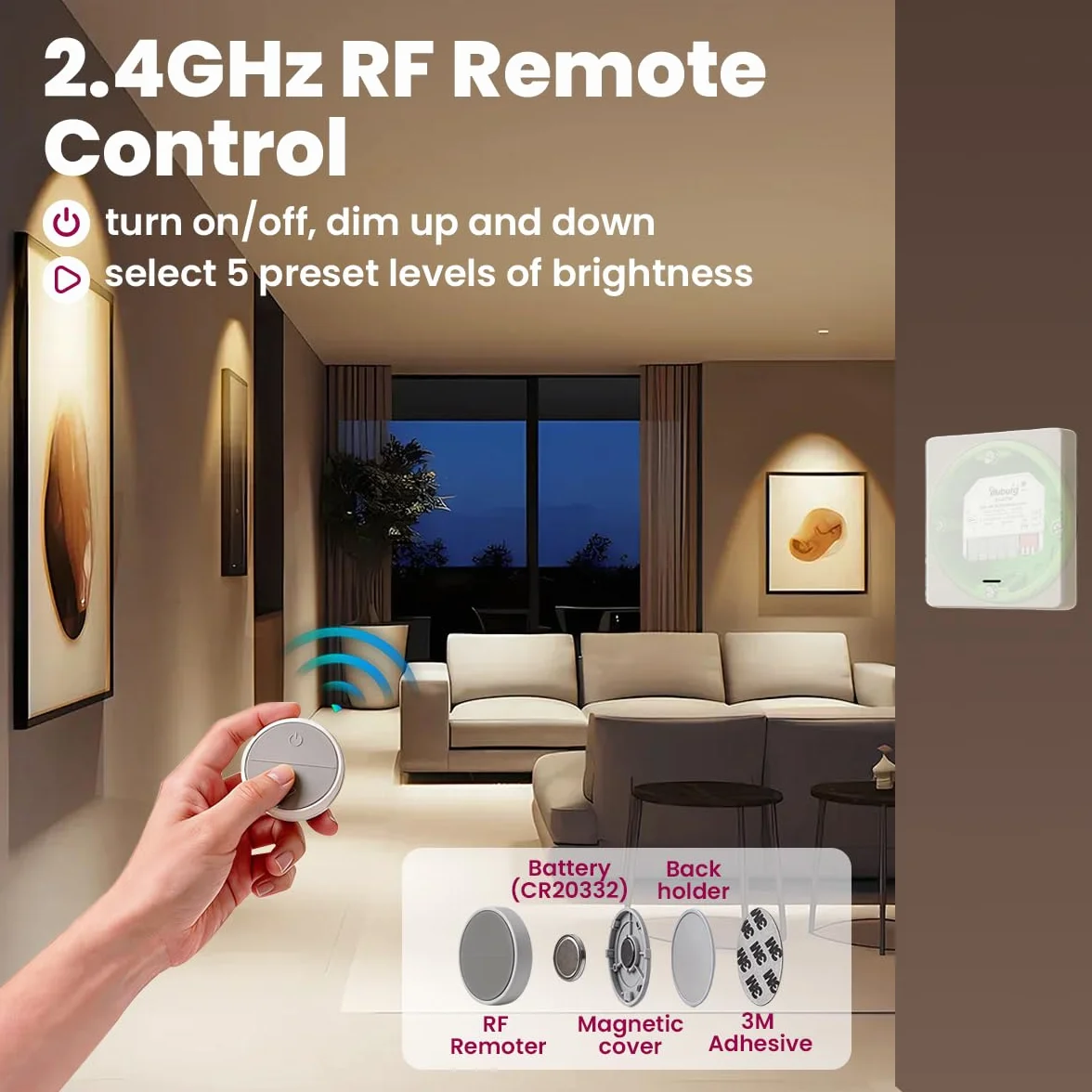 Inteligentny kontroler ściemniacza do taśm LED WiFi Alexa Tuya pilot RF 2,4 GHz 12 V 24 V 48 V