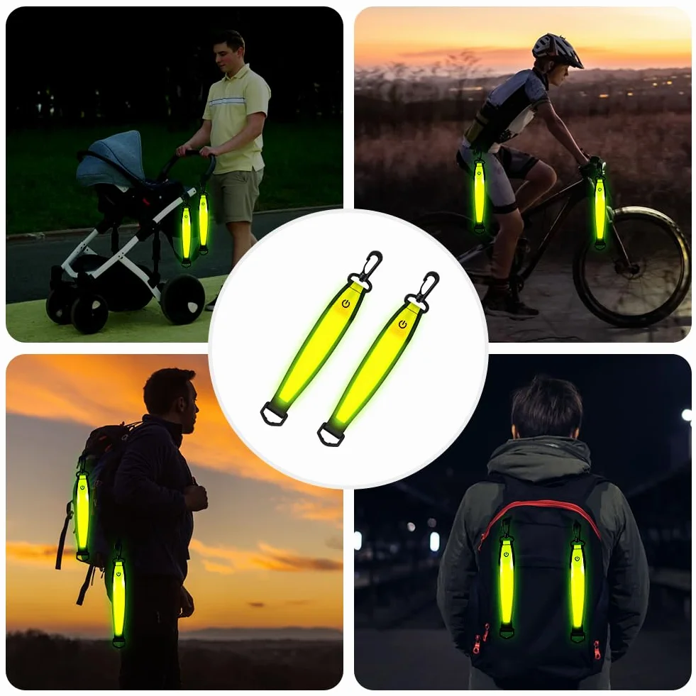 Flintronic Odblaskowa lampa błyskowa LED, 3 tryby światła, wodoodporne odblaskowe światło bezpieczeństwa, odpowiednie do plecaka, turystyki, jazdy na rowerze