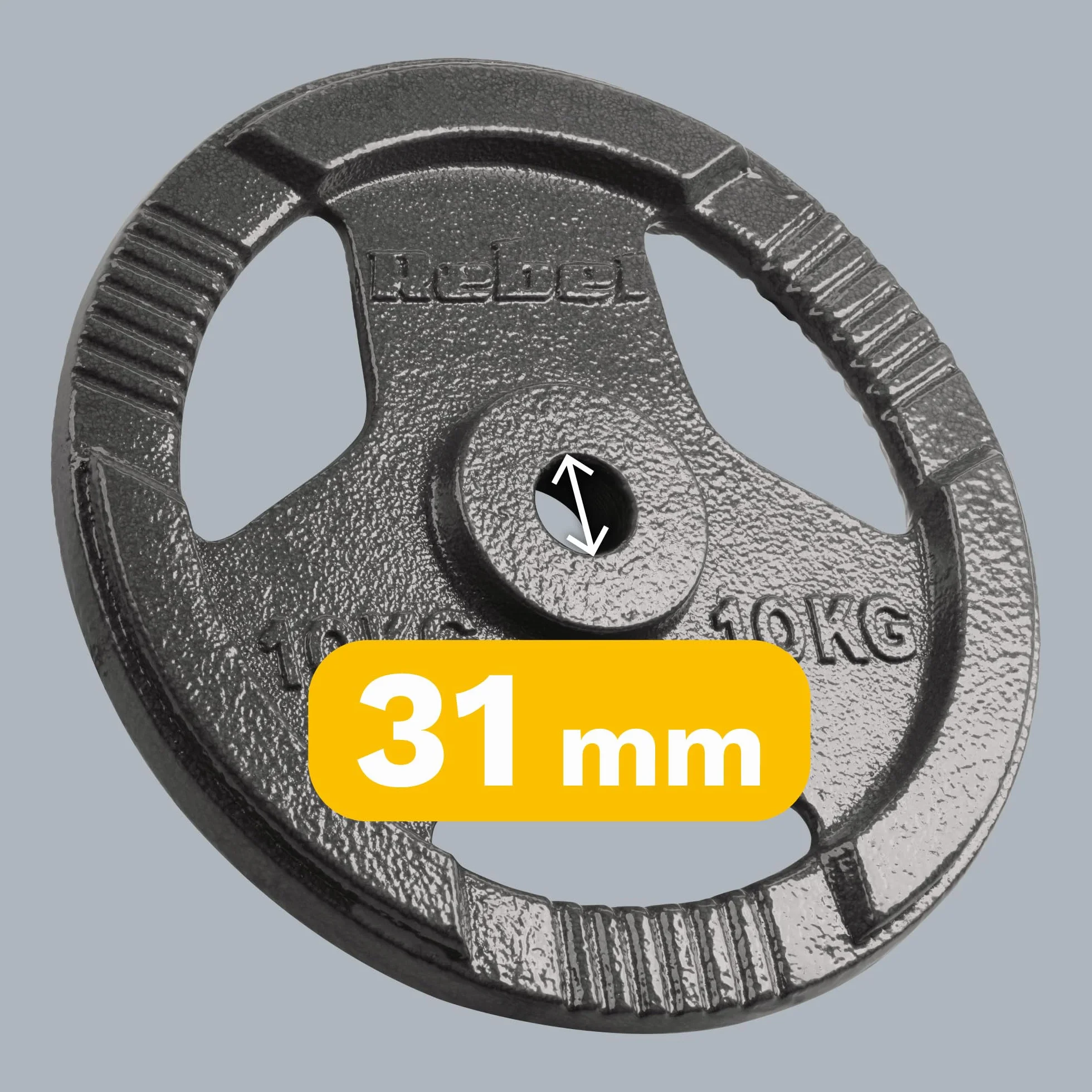 Rebel Zestaw Obciążeń Żeliwnych 2x10kg Otwór 31mm Talerz z Uchwytami RBA-2135