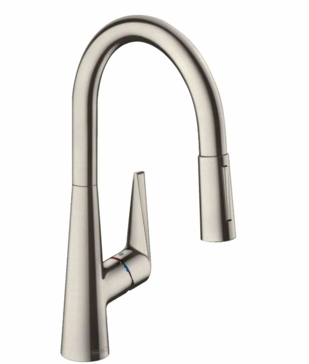 Hansgrohe Talis 73851800 bateria kuchenna M51 200 z wyciąganą skrzynką natryskową, 2 tryby natrysku, stal nierdzewna