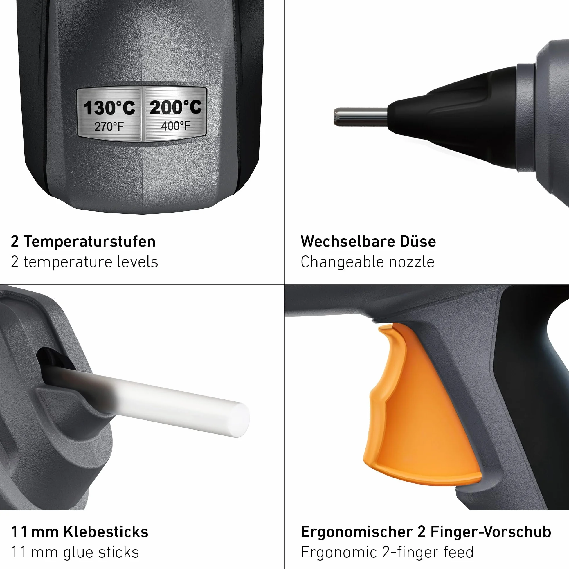 Steinel MobileGlue 3011 bezprzewodowy pistolet do klejenia na gorąco 11 mm 2 poziomy temperatury Bosch PFA