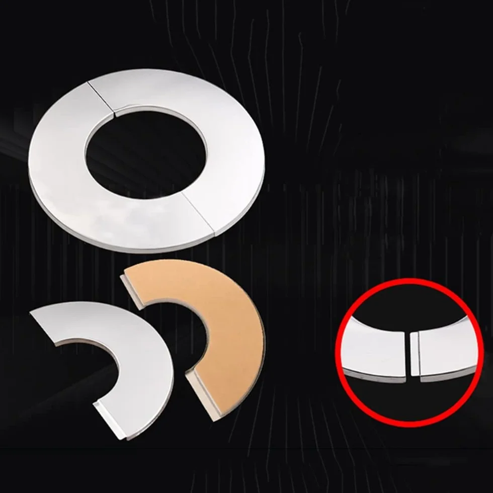 Chromowany zawór ze stali nierdzewnej dwuczęściowy pokrywa kranu kołnierz wtykowy srebrny 51 mm