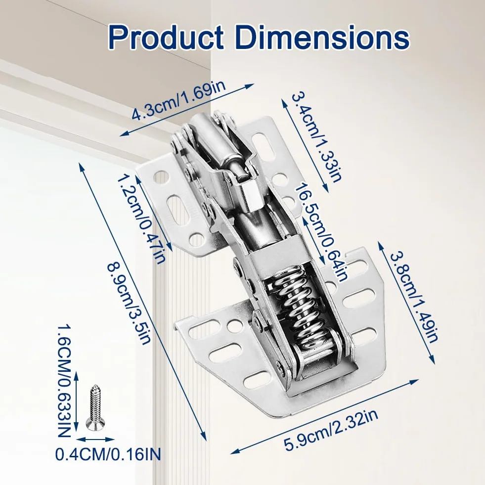 Zawiasy Softclose hydrauliczne do drzwi szafy 6 sztuk
