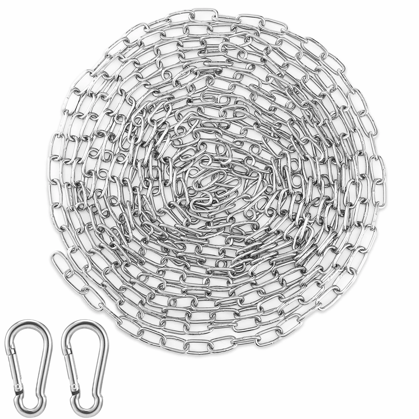 Łańcuch ze stali nierdzewnej 304 2 mm, łańcuch metalowy 5M, łańcuch stalowy, łańcuch metalowy do zawieszania, łańcuch przedłużający, łańcuch ze stali nierdzewnej do zawieszania na łańcuch dla psa