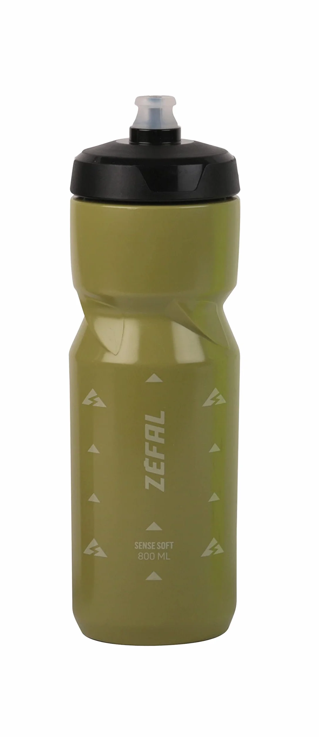ZEFAL Sense Soft 80 Bidon rowerowy i MTB, miękka i bezzapachowa butelka sportowa - kanister na wodę bez BPA - silikonowy smoczek - oliwkowa zieleń, 800 ml