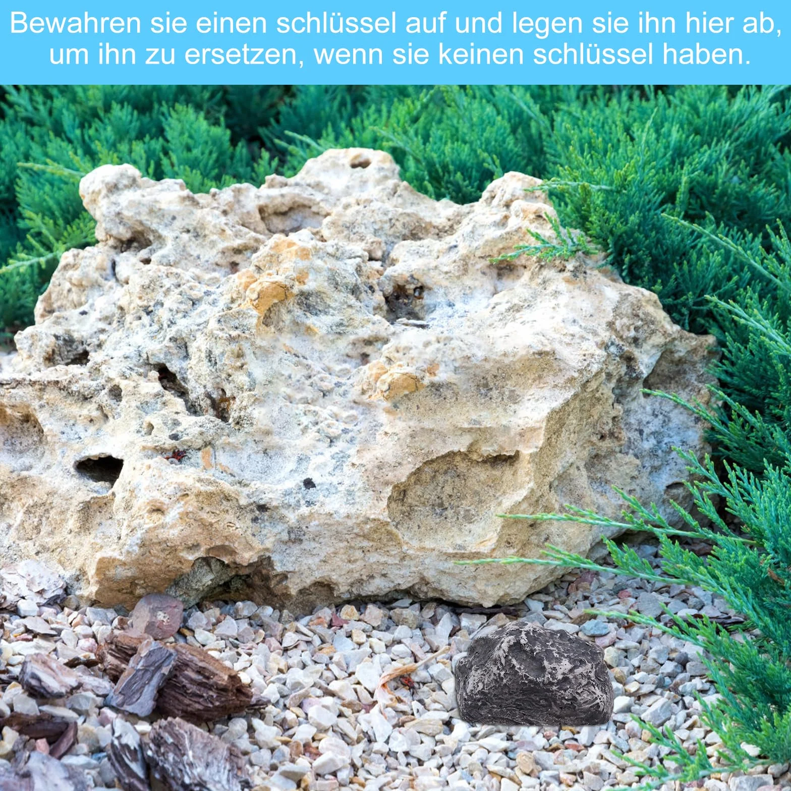 HENGBIRD Kryjówka z tajną komorą, sztuczny kamień, sejf zewnętrzny na klucze