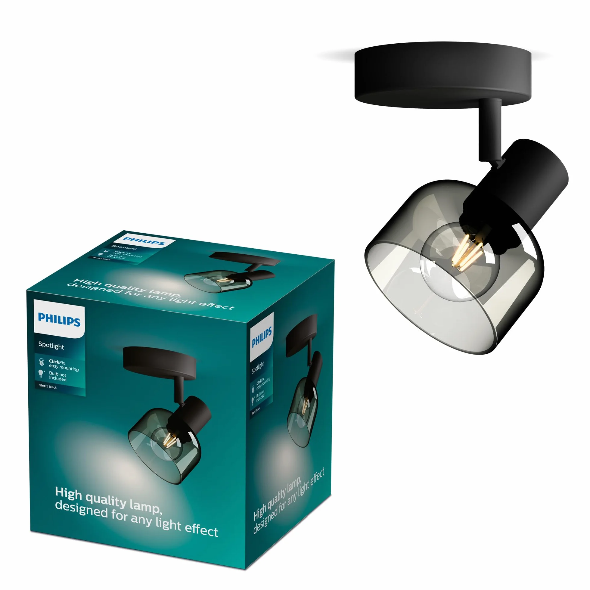 Philips Sleet Pojedynczy Reflektor Punktowy Czarny IP20 E14