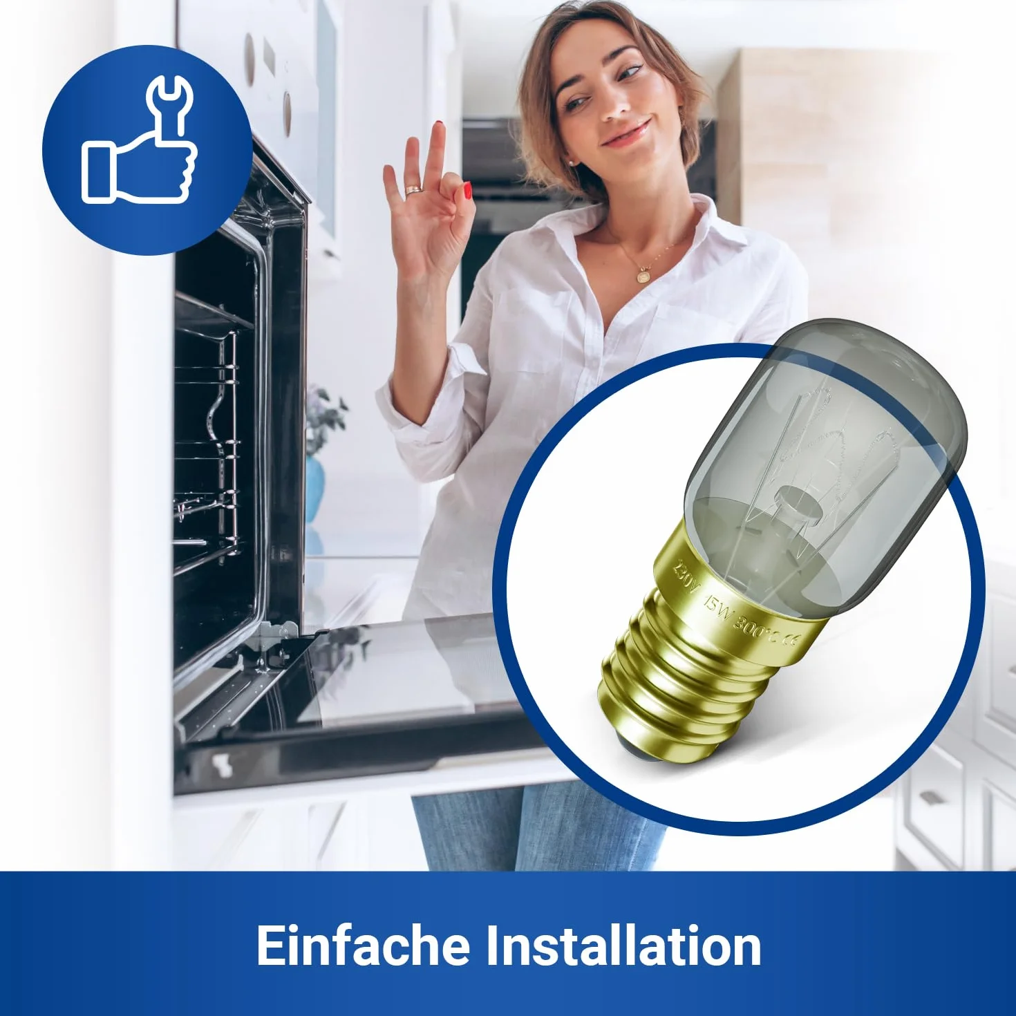 VIOKS Żarówka E14 15W 230V 300°C 22mm Ø48mm T22 do Neff AEG Bauknecht