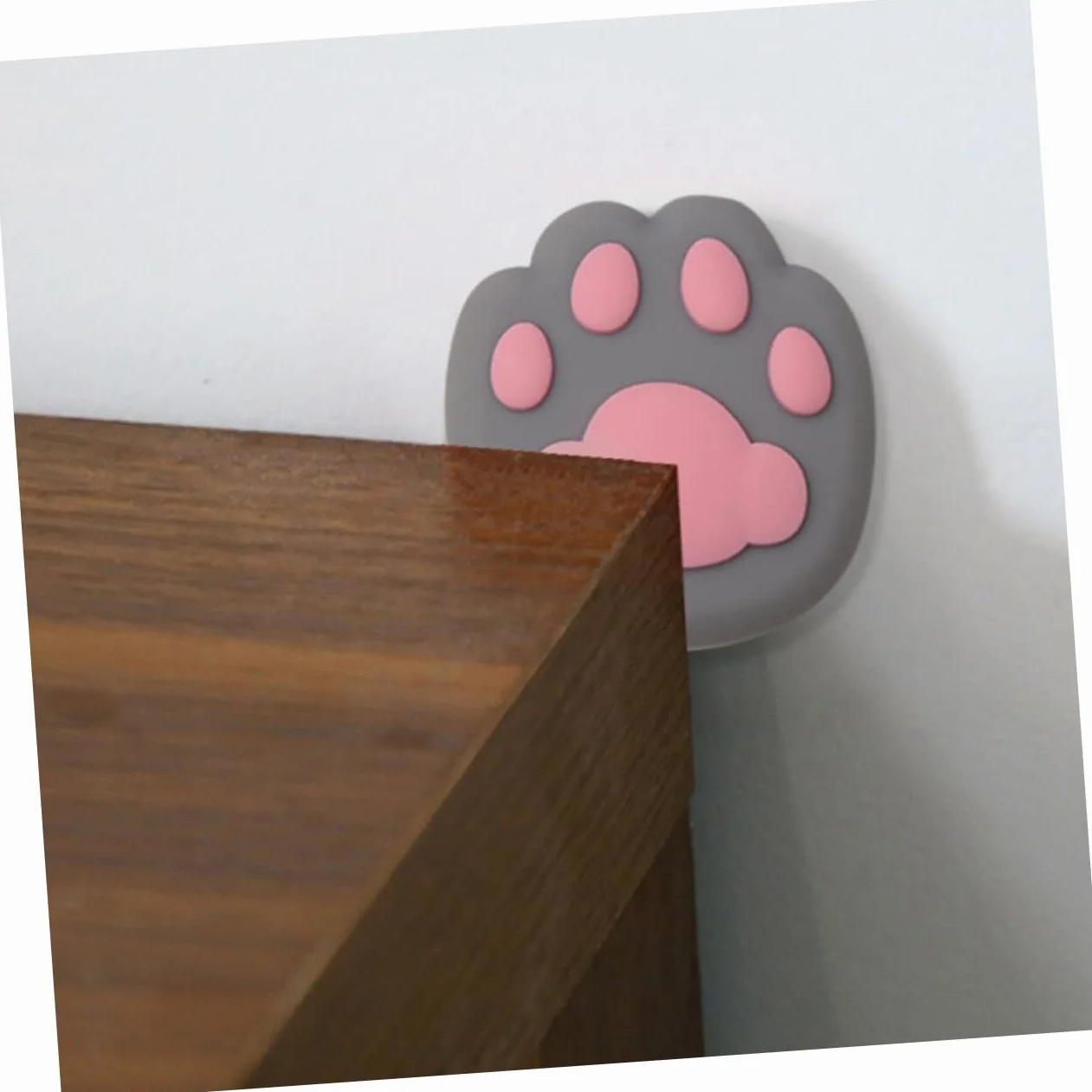 WOONEKY 4kawałki Ochraniacz Do Drzwi Silikonowy Paw Shape Stoper Ścianę Ochrona Gałek Drzwi Cichych Naklejek