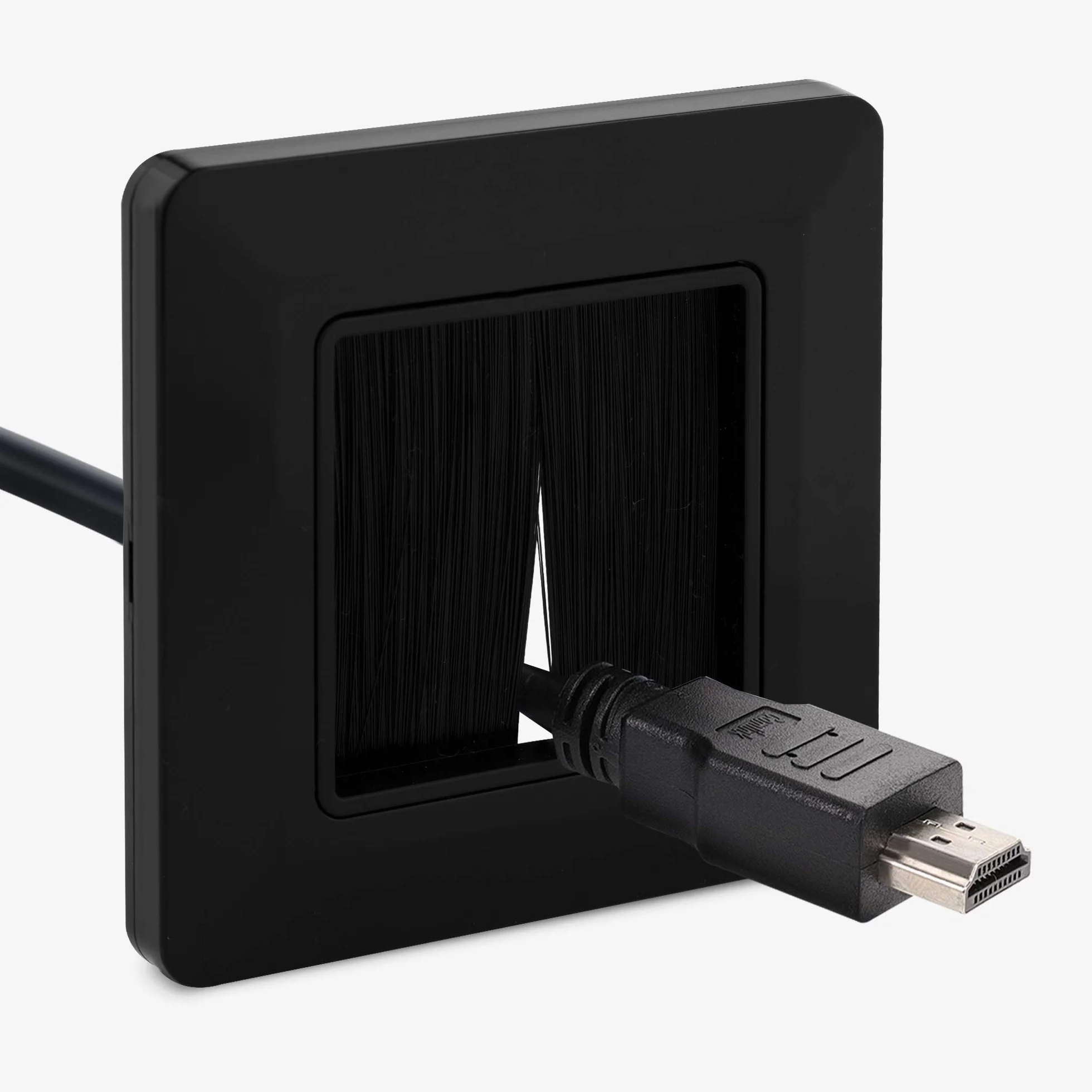 kwmobile Płyta ścienna z szczotką zestaw 4 gniazdo kablowe HDMI TV