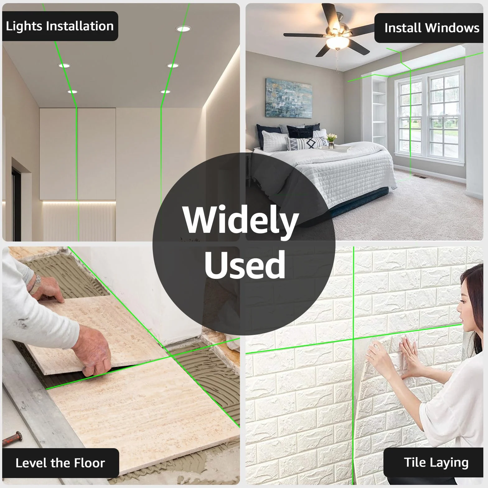 Huepar BOX-1G Laser krzyżowy zielony samopoziomujący zasięg 25 m H130° V150°