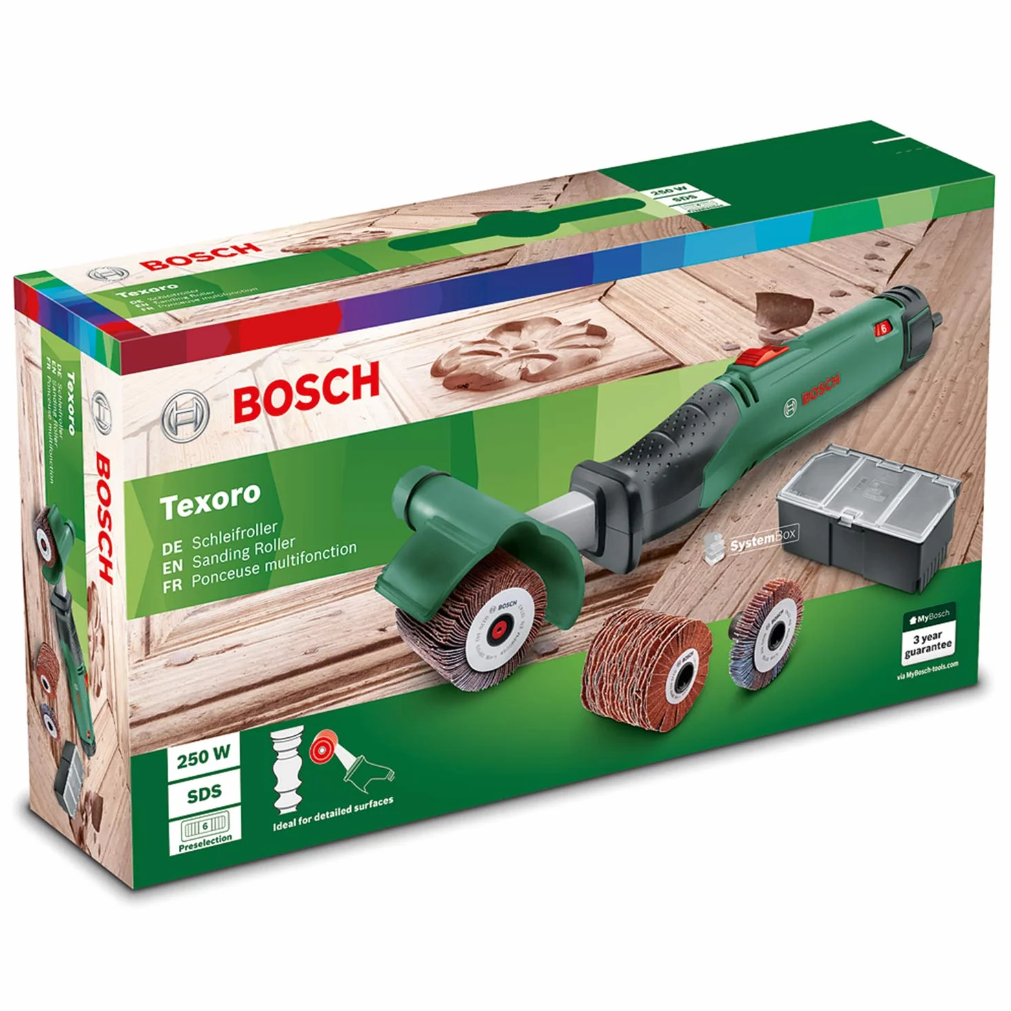 Bosch Wałek Szlifierski Texoro 250 W 3 Akcesoria