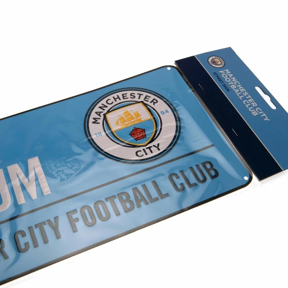 Manchester City FC Oficjalna piłka nożna kolorowy metalowy znak uliczny