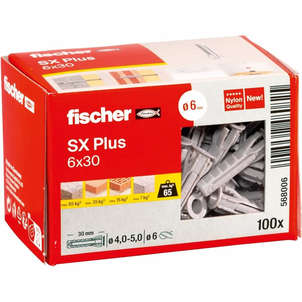 fischer Kołek rozporowy SX Plus 6x30 pudełko 100 sztuk nylonowe