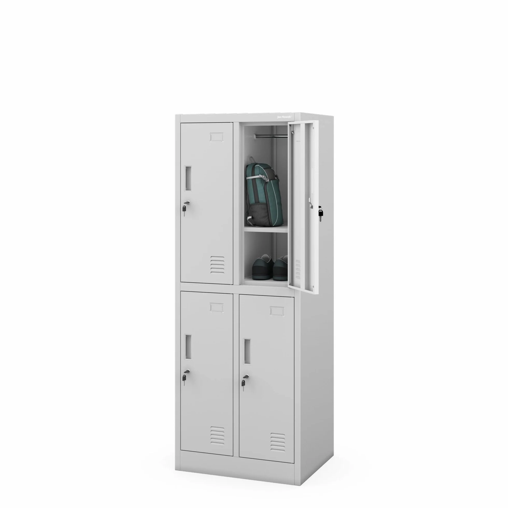 Metalowa szafka BHP ubraniowa z drążkami i otworami wentylacyjnymi zamykana na klucz 150x56x45 cm